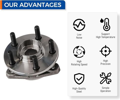 PAROD 513138 Front Wheel Hub and Bearing Assembly Fit for 1995-2006 Dodge Stratus, 1995-2000 Chrysler Cirrus, 1996-2006 Sebring, 1996-2000 Plymouth Breeze,5Lugs in Saudi Arabia