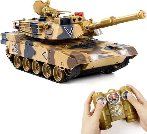 1/24 RC Tank, Remote Control Ger Leopard II Army Model Tank with Sound Effects, Lights and Smoke, 2.4G Military Model Toy for Kids, Perfect Birthday for Boys 6+ Years Old in Kuwait