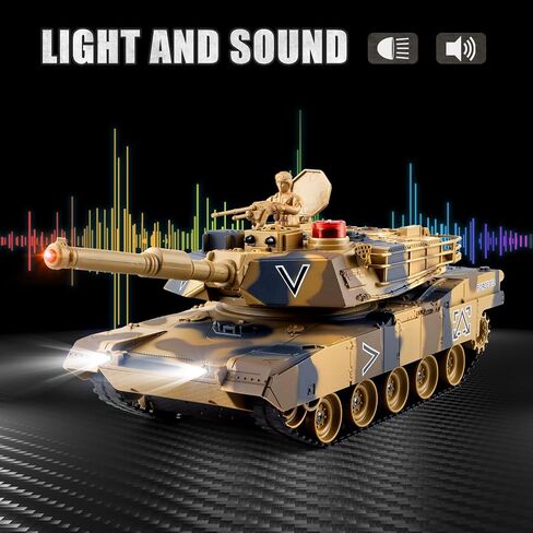 1/24 RC Tank, Remote Control Ger Leopard II Army Model Tank with Sound Effects, Lights and Smoke, 2.4G Military Model Toy for Kids, Perfect Birthday for Boys 6+ Years Old in Kuwait