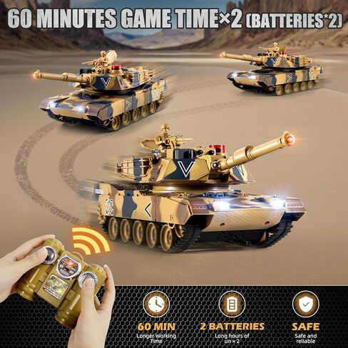 1/24 RC Tank, Remote Control Ger Leopard II Army Model Tank with Sound Effects, Lights and Smoke, 2.4G Military Model Toy for Kids, Perfect Birthday for Boys 6+ Years Old in Kuwait