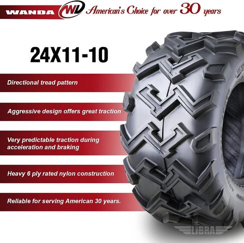 Wanda One New ATV UTV Tyr 24x11-10 24x11x10 6PR P306-10122 in Saudi Arabia