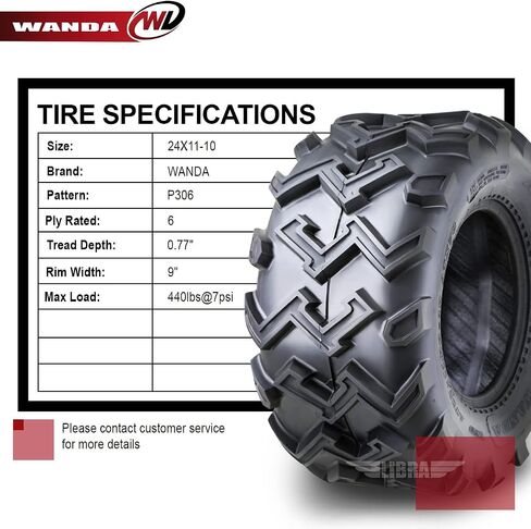 Wanda One New ATV UTV Tyr 24x11-10 24x11x10 6PR P306-10122 in Saudi Arabia