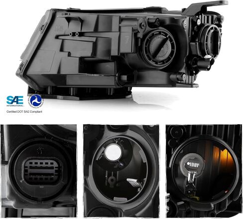 AKKON - Fits 2017-2022 Jeep Compass Halogen OE Style Headlights - Driver Left Black Housing Replacement in Kuwait