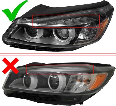 Front Headlight Assembly Compatible with 2016 2017 2018 Sorento | Halogen with LED Accent Light Left Driver Side 1pc | Replaces Part Number 92101C6010 KI2502186 in Saudi Arabia