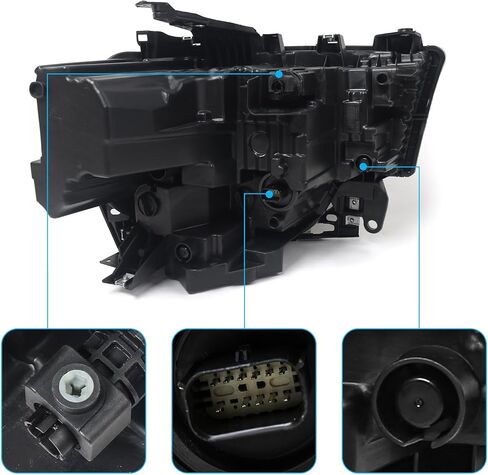 LED Headlight Assembly for Dodge Ram 2500 3500 2019 2020 2021 2022 2023 2024 Chrome Headlamp W/LED Daytime Running Light DRL Left Driver Side 68360181AD in Kuwait