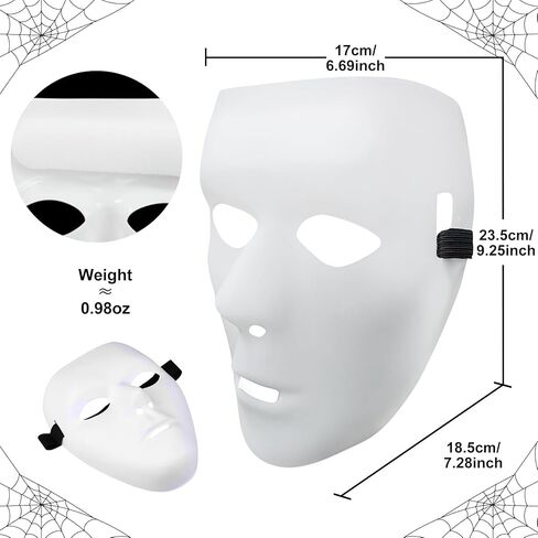4 PCS Halloween Compan Plastic Mask for White Full Full Face Mask Assume Assume ، قناع DIY قابل للطلاء للتشريعات ، الحفلات ، التنكر ، الرقص أو المشاريع الفنية in Kuwait
