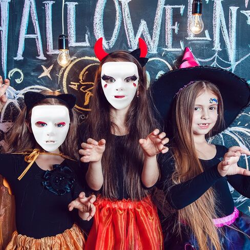 4 PCS Halloween Compan Plastic Mask for White Full Full Face Mask Assume Assume ، قناع DIY قابل للطلاء للتشريعات ، الحفلات ، التنكر ، الرقص أو المشاريع الفنية in Kuwait