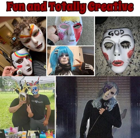 4 PCS Halloween Compan Plastic Mask for White Full Full Face Mask Assume Assume ، قناع DIY قابل للطلاء للتشريعات ، الحفلات ، التنكر ، الرقص أو المشاريع الفنية in Kuwait