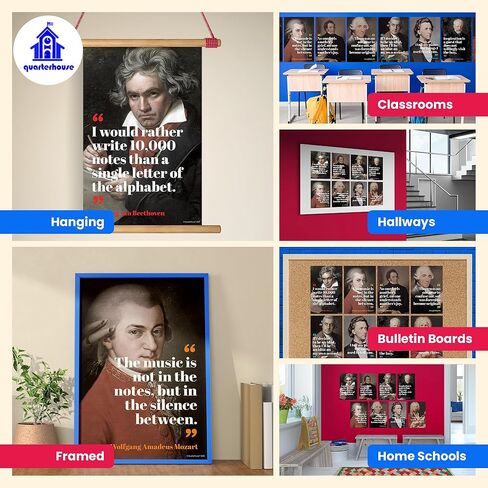 Quarterhouse Music Motivational Poster Set, Music Classroom Learning Materials for K-12 Students and Teachers, Set of 8, 12 x 18 Inches, Extra Durable in Kuwait