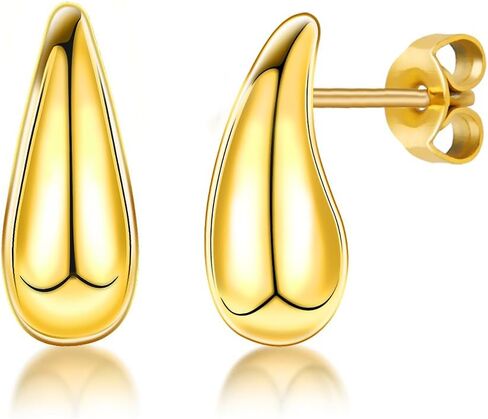 Mini Teardrop Stud Earrings for Women - Hypoallergenic Titanium Steel, 18K Gold Plated, Everyday Jewelry Birthday Gifts for Women Teen Her in Saudi Arabia