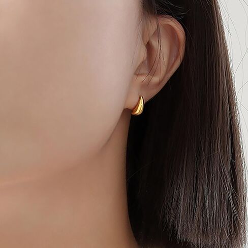 Mini Teardrop Stud Earrings for Women - Hypoallergenic Titanium Steel, 18K Gold Plated, Everyday Jewelry Birthday Gifts for Women Teen Her in Saudi Arabia