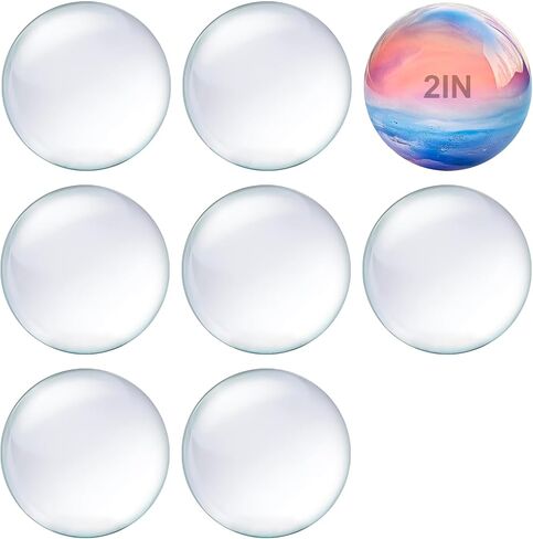 Spiso Clean Glass Cabochons 2Inch - Round Flat Back Domes for Jewelry Making DIY Crafts (50MM, 25-Pack) in Kuwait