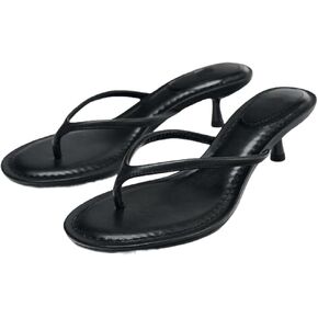 YIYA Women's Kitten Heels Flip Flops Thong Sandals Open Round Toe Comfortable Low Heels Backless Slippers Slip On Slide Spring Summer Beach Dress Shoes in Saudi Arabia