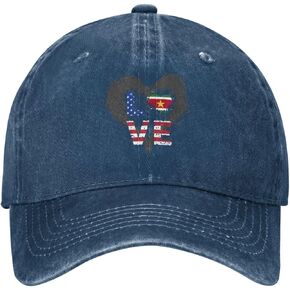 USA Suriname Flag Heart Adjustable Classic Cowboy Baseball Cap Men Women Casual Dad Hat2 Navy Blue in Kuwait