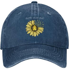 Sunflower Childhood Cancer Awareness Gold Ribbon Adjustable Classic Cowboy Baseball Cap Men Women Casual Dad Hat1 in Saudi Arabia