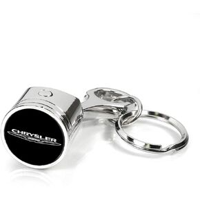 Made for Chrysler Logo Chrome Finish Engine Piston and Rod Metal Key Chain Keychain in Saudi Arabia