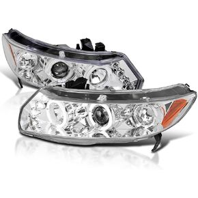 SPEC-D TUNING LED Projector Headlights Glossy Black Housing Smoke Lens Compatible with 2006-2011 Honda Civic 2 Door Coupe, Left + Right Pair Headlamps Assembly in Kuwait