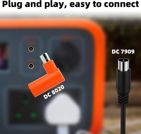 DC 7909 أنثى إلى DC 8020 محول الذكور ، 90 درجة من الزاوية اليمنى محول موصل لوحة الطاقة الشمسية متوافق مع Jackery Explorer 600plus ، 1000 V2 ، 1000Pro ، 1000Plus ، 2000Pro ، 2000Plus ، 3000Pro in Saudi Arabia