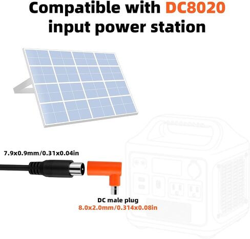 DC 7909 أنثى إلى DC 8020 محول الذكور ، 90 درجة من الزاوية اليمنى محول موصل لوحة الطاقة الشمسية متوافق مع Jackery Explorer 600plus ، 1000 V2 ، 1000Pro ، 1000Plus ، 2000Pro ، 2000Plus ، 3000Pro in Saudi Arabia