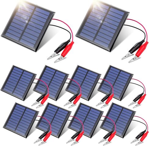 10 PCS 0.5W 5V 100MA Mini Small Solar Bank Bulk 80 × 80 MM ألواح شمسية صغيرة مع مقاطع سلكية مجموعة أكياس شاحن خلايا الايبوكسي الشمسية in Saudi Arabia