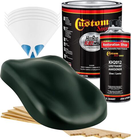 Custom Shop - Rock Moss Green - Hot Rod Flatz Flat Matte Satin Urethane Auto Paint - Complete Gallon Paint Kit - Professional Low Sheen Automotive, Car Truck Coating, 4:1 Mix Ratio in Saudi Arabia
