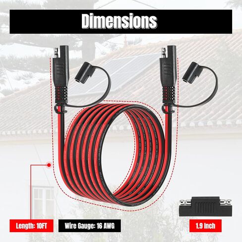 6ft 12awg sae cable ، 12 AWG sae to sae quick disconnect wire harness 12 gauge with sae polarity reversion edapter for solar pank battery battery actions and marine applications (12awg 6ft) in Kuwait