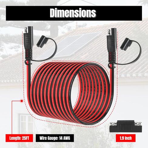 6ft 12awg sae cable ، 12 AWG sae to sae quick disconnect wire harness 12 gauge with sae polarity reversion edapter for solar pank battery battery actions and marine applications (12awg 6ft) in Kuwait
