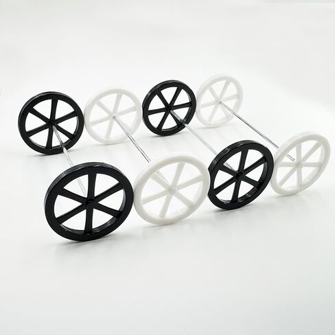 10PCS Model Toy Wheel 44mm Toy Car Wheels with 5PCS Shaft Round Rod Axles for DIY Model Toy RC Car Truck Robot Parts (Black) in Kuwait
