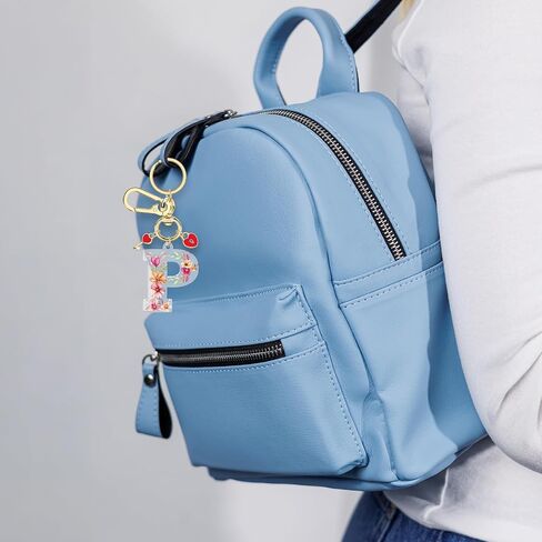 Xiahuyu Initial Letter Keychain for Women Girls Heart Pendant Key Ring Cute Letter Keychain Charms for Key Backpack Bag Purse in Kuwait