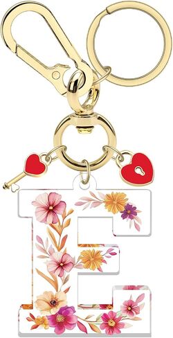 Xiahuyu Initial Letter Keychain for Women Girls Heart Pendant Key Ring Cute Letter Keychain Charms for Key Backpack Bag Purse in Kuwait