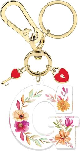 Xiahuyu Initial Letter Keychain for Women Girls Heart Pendant Key Ring Cute Letter Keychain Charms for Key Backpack Bag Purse in Kuwait