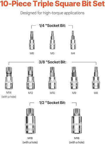 مجموعة مقبس Vevor Hex Bit ، 32 قطعة ، S2 سبيكة الصلب والصلب CR-V ، SAE القياسي والمتري ، 1/4 بوصة ، 3/8 بوصة ، و 1/2 في محركات ، مع حالة تخزين محسنة ، مجموعة ألين للمقبس للميكانيكا ، إصلاح السيارات in Kuwait