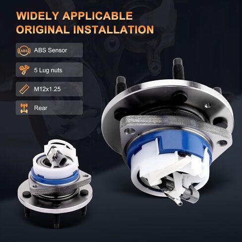 512223 Rear Wheel Hub and Bearing Assembly Compatible with 2005-2011 for Cadillac for STS 2003-2007 for Cadillac for CTS 5 Lugs W/ABS 2pcs in Saudi Arabia