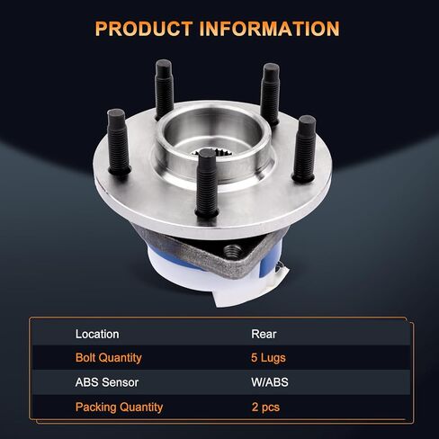 512223 Rear Wheel Hub and Bearing Assembly Compatible with 2005-2011 for Cadillac for STS 2003-2007 for Cadillac for CTS 5 Lugs W/ABS 2pcs in Saudi Arabia
