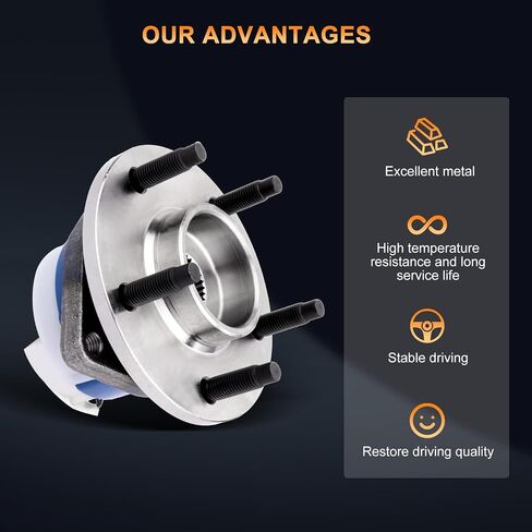 512223 Rear Wheel Hub and Bearing Assembly Compatible with 2005-2011 for Cadillac for STS 2003-2007 for Cadillac for CTS 5 Lugs W/ABS 2pcs in Saudi Arabia