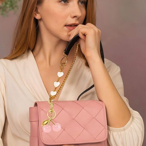 Saang & Jat رائعتين Cherry Keychain Charm Bag Extender مجموعة للنساء ، سحر Glitter Pres Metal for Handbag in Kuwait