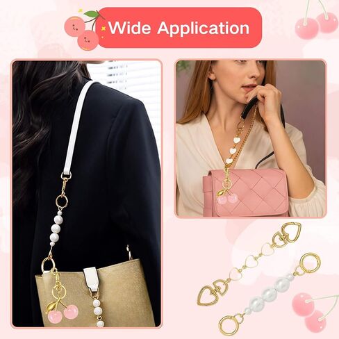 Saang & Jat رائعتين Cherry Keychain Charm Bag Extender مجموعة للنساء ، سحر Glitter Pres Metal for Handbag in Kuwait