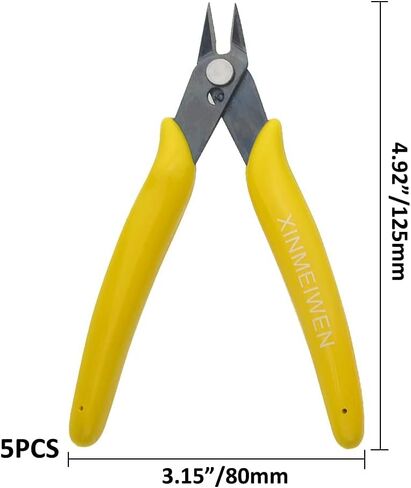 5PCS Wire Cutters Precision Electronic Flush Cutters Mini Cutting Pliers for Ultra-fine Cutting Needs (5 Colors) in Saudi Arabia