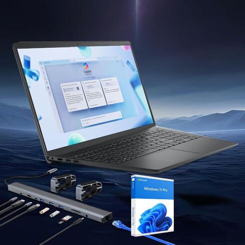 Dell Inspiron 15 جهاز كمبيوتر محمول شاشة تعمل باللمس للأعمال والطالب - Intel 13th i5-1334u (64 جيجابايت من ذاكرة الوصول العشوائي | 2tb SSD) | 15.6 عرض FHD | Windows 11 Pro | مكتب العمر | Copilot | ث/الملحق in Kuwait