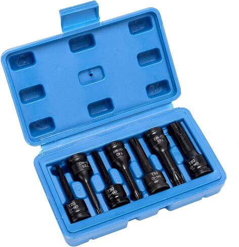 7-Piece 3/8 Inch Drive T20-T60 Torx Star Driver Bit Socket Set Cr-Mo One-Piece Construction Air Impact Socket Hand Tools For Men in Kuwait