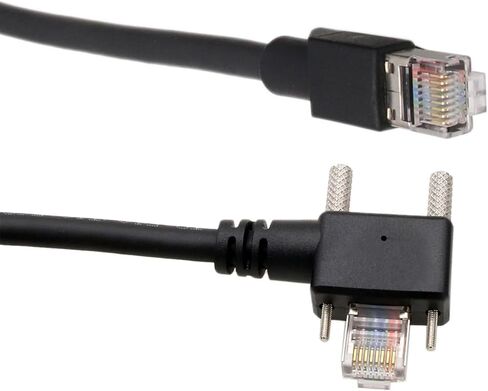 Data Transmission Ethernet Cable for Allied Vision Basler Baumer Cognex Dalsa HikRobot iDS Jai Imaging Camera to Vision System, GigE RJ45 Locking Screw to RJ45, Drag Chain, Flexible PVC 1m in Kuwait