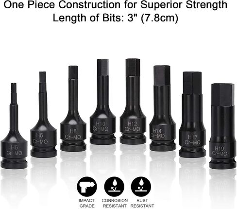 7-Piece 3/8 Inch Drive T20-T60 Torx Star Driver Bit Socket Set Cr-Mo One-Piece Construction Air Impact Socket Hand Tools For Men in Kuwait