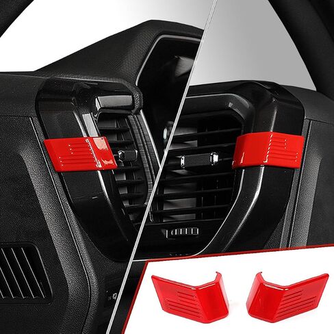 Red Interior Center Console Air Vent Vehlet Cover Cover Panel for Ford F150 و Raptor 2021 2022 2023 ملحقات زخرفية in Kuwait