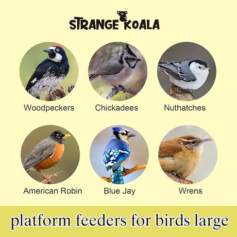 Wooden Hanging Bird Feeder/Heavy-Duty Large Capacity Outdoor Bird Feeder/Drainable Design/Attracts Robins, Sparrows/Includes Hanging Wire/No Assembly Required in Kuwait