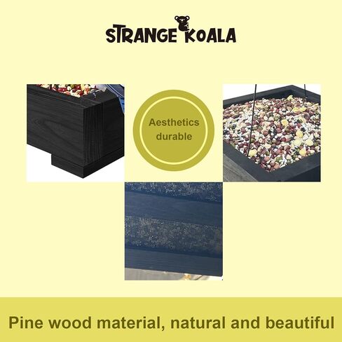 Wooden Hanging Bird Feeder/Heavy-Duty Large Capacity Outdoor Bird Feeder/Drainable Design/Attracts Robins, Sparrows/Includes Hanging Wire/No Assembly Required in Kuwait