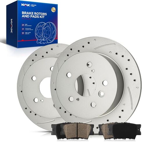 KAX 10.24" Rear Rotors and Pads Kit For Honda Civic 2006-2015 1.8L, 2006-2011 2.0L, 2013 2015 2.4L, 2009-2011 1.3L, 2013-2015 Acura ILX in Saudi Arabia