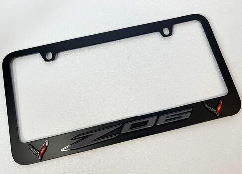 Eurosport Daytona- Compatible with 2020 - Current, Corvette C8 Z06 Logo Black License Plate Frame in Saudi Arabia