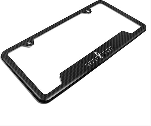 for Lincoln Black Label Black Carbon Fiber Texture ABS Plastic 50 States License Plate Frame in Saudi Arabia