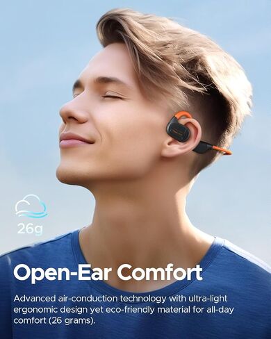 truefree F2 Open Ear Headphones Bluetooth 5.3 Air Conduction Wireless Headphones Sport Earbuds with 16.2mm Enhanced Bass,Dual Mic for Clear Calls,15H Playtime,Multipoint Connection,App Control,Beige in Saudi Arabia