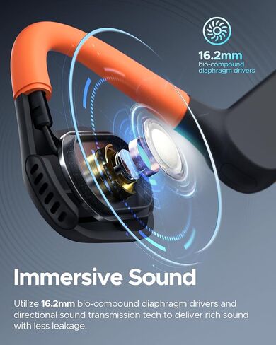 truefree F2 Open Ear Headphones Bluetooth 5.3 Air Conduction Wireless Headphones Sport Earbuds with 16.2mm Enhanced Bass,Dual Mic for Clear Calls,15H Playtime,Multipoint Connection,App Control,Beige in Saudi Arabia